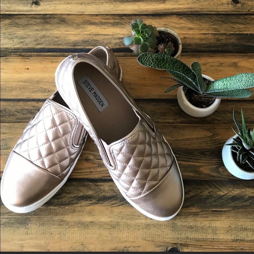 Steve Madden Rose-gold Slip-on Sneakers